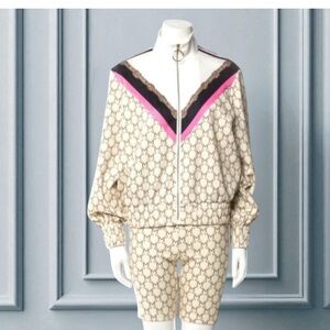 New! Maje Monogram Track Jacket Short Set 2-Pieces Size Medium
